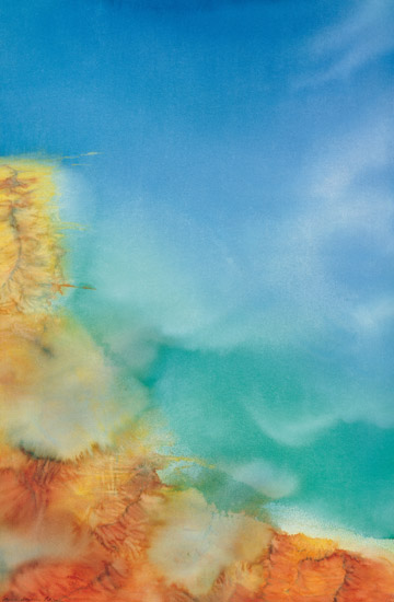 Tief unten Wasser und Land